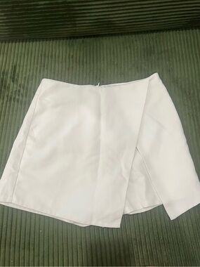 Princess Polly White Asymmetrical Skort